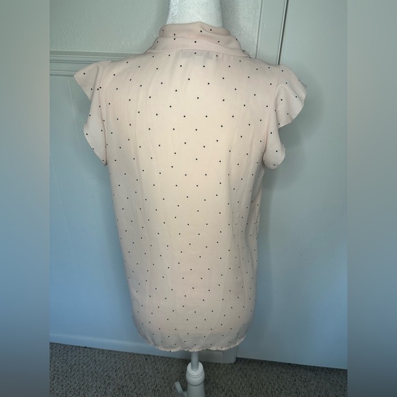 LOFT Blush Cap Sleeve Tie Front Blouse size S - Picture 2 of 9